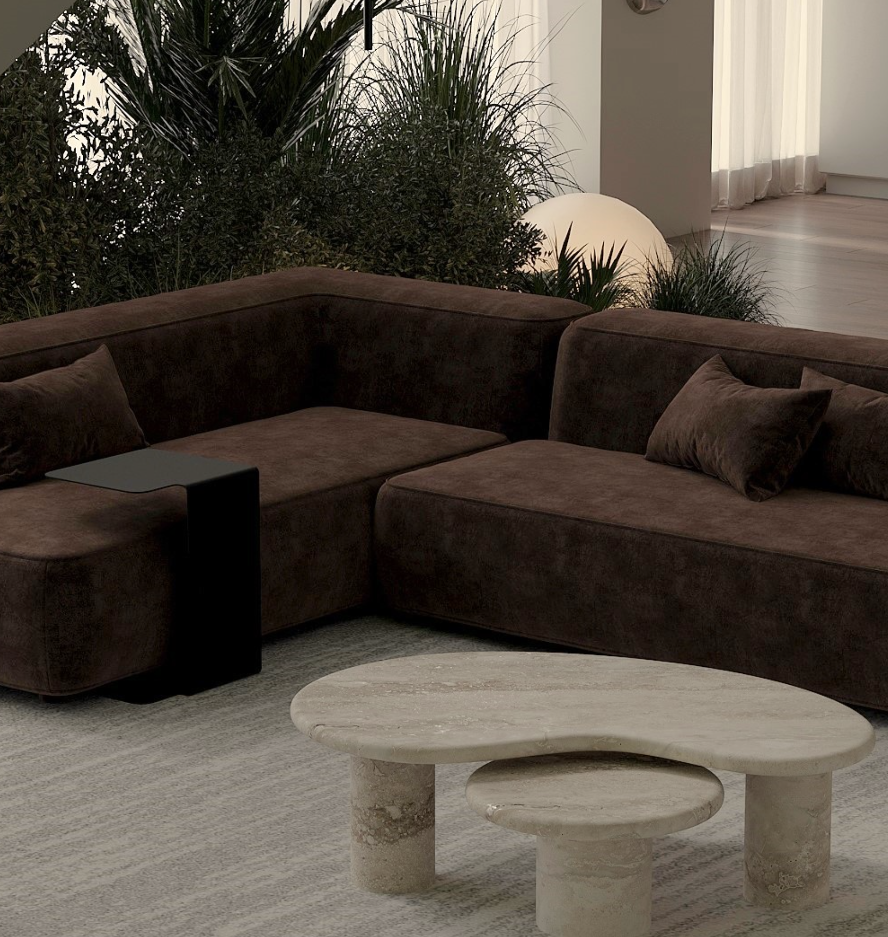 PUDDLE - TRAVERTINE par Anna Karlin