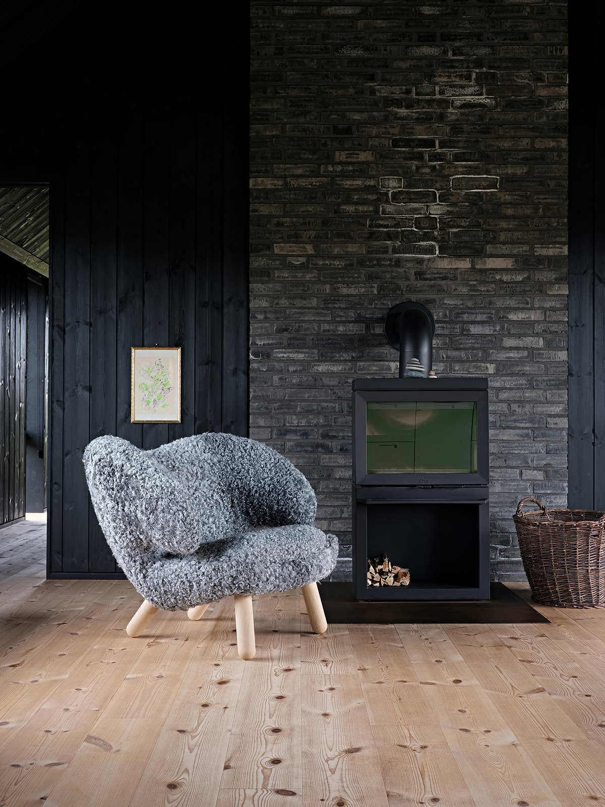 PELICAN CHAIR - SHEEPSKIN par Finn juhl