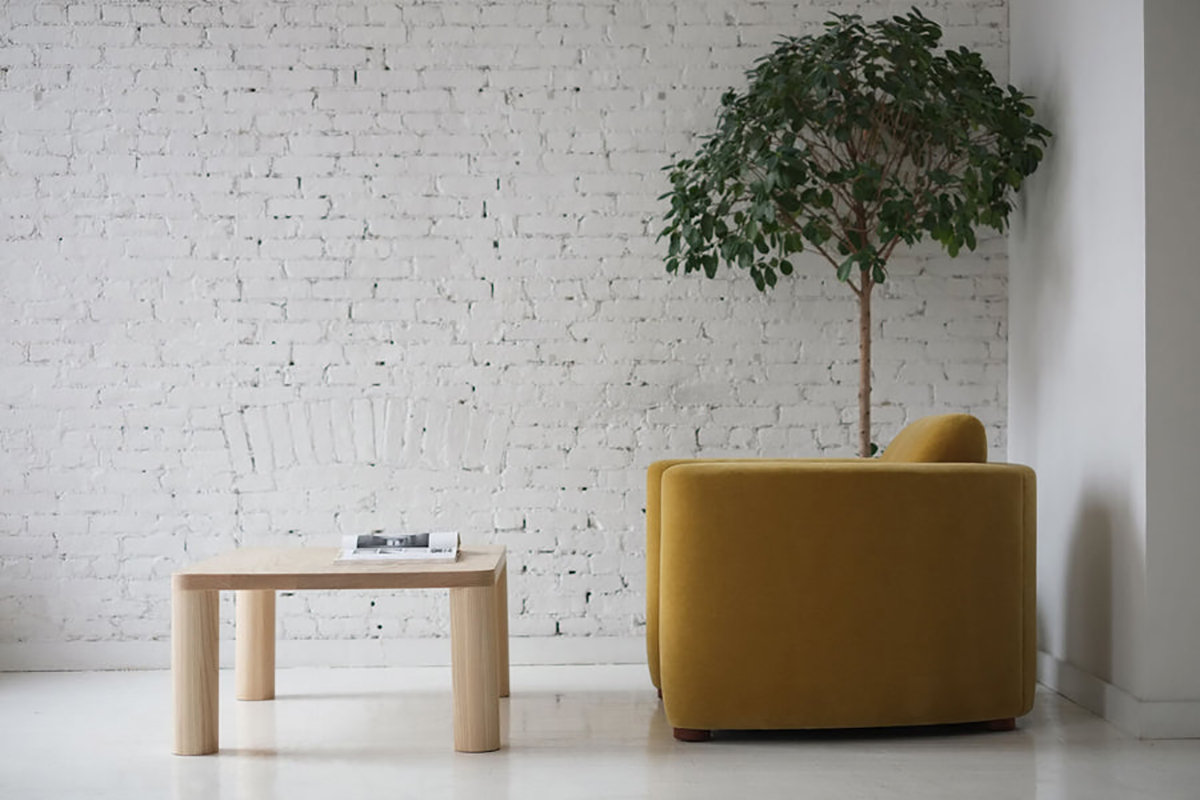 COLUMN COFFEE TABLE - CORNER LEG/ SQUARE & RECTANGLE par Fort Standard