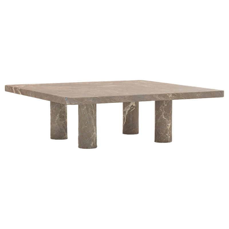 COLUMN COFFEE TABLE - SQUARE & RECTANGLE / SOLID STONE par Fort Standard