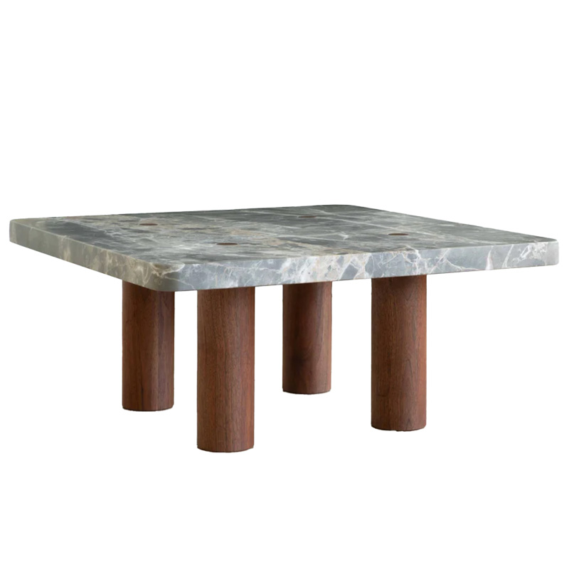 COLUMN COFFEE TABLE - SQUARE & RECTANGLE / STONE par Fort Standard