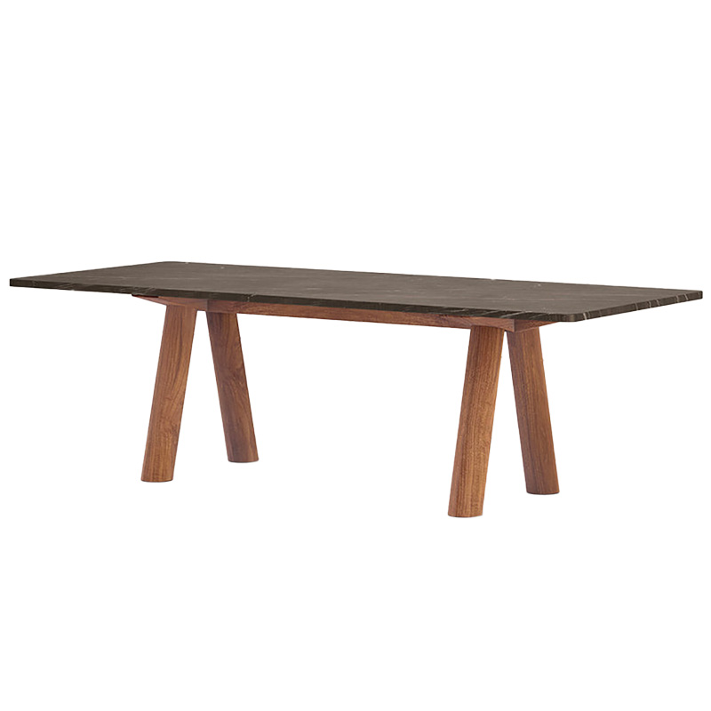 COLUMN DINING TABLE - ANGLED LEG / STONE par Fort Standard