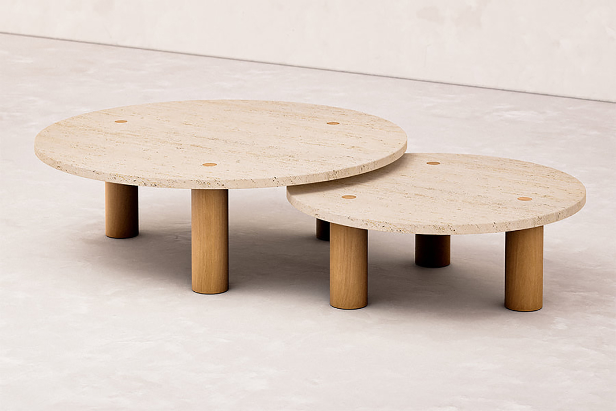 NESTING COLUMN COFFEE TABLE par Fort Standard