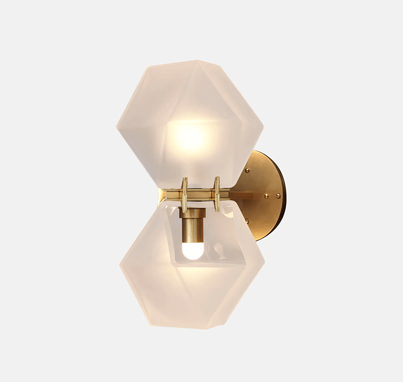 WELLES GLASS DOUBLE HEAD SCONCE par Gabriel Scott