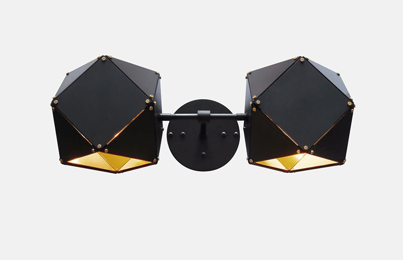 WELLES STEEL DOUBLE HEAD SCONCE par Gabriel Scott