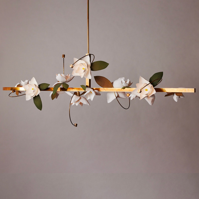 LURE CHANDELIER 6 WITH LEAVES par Pelle