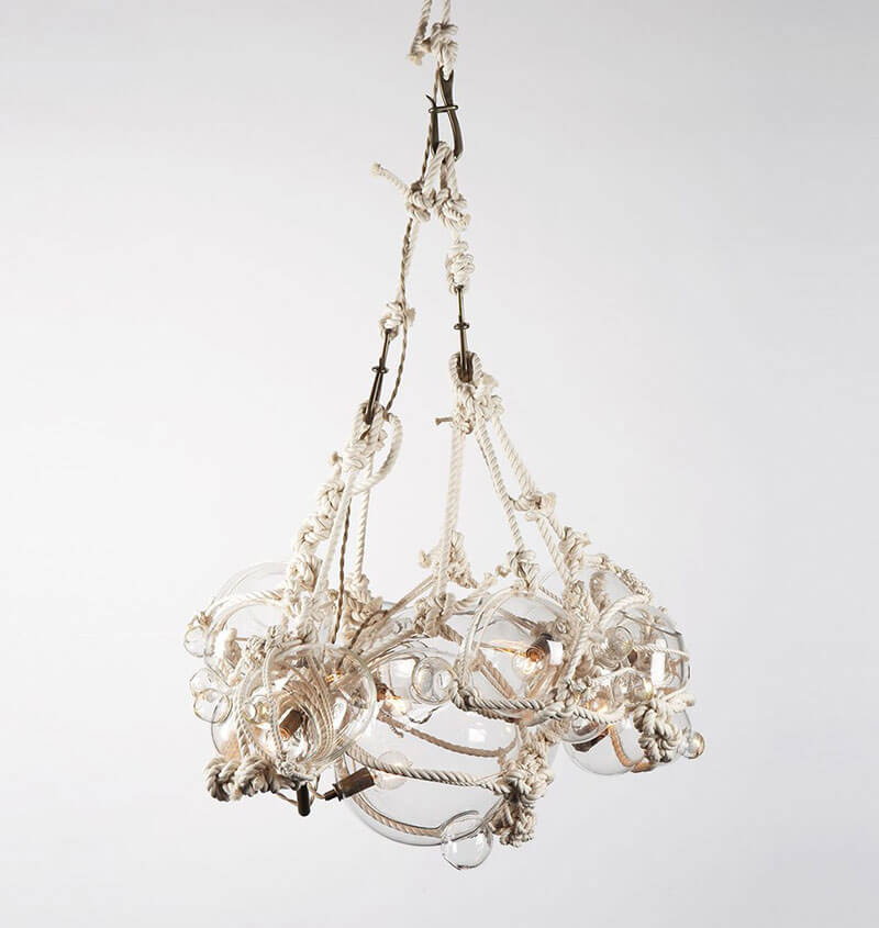 KNOTTY BUBBLES CHANDELIER 1Lg 6 Sm par Roll & Hill