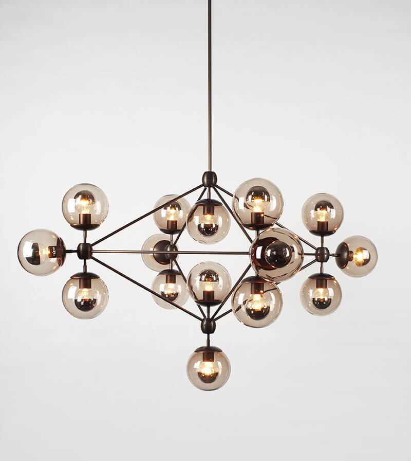 MODO CHANDELIER 15 GLOBES par Roll & Hill
