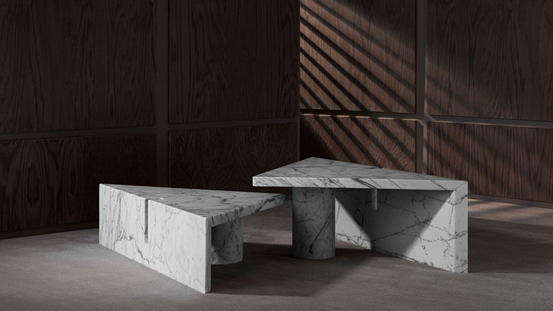 PORTAL COFFEE TABLE MARBLE par Apparatus