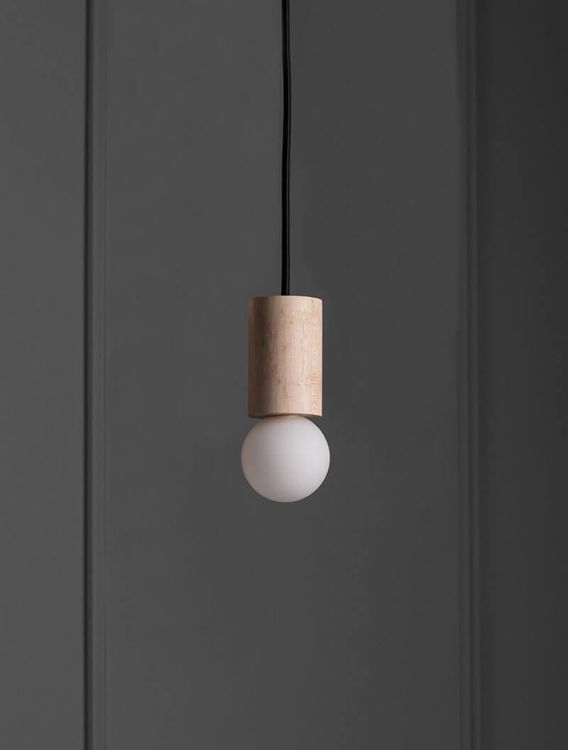 WOOD CYLINDER PENDANT 04 par Allied Maker