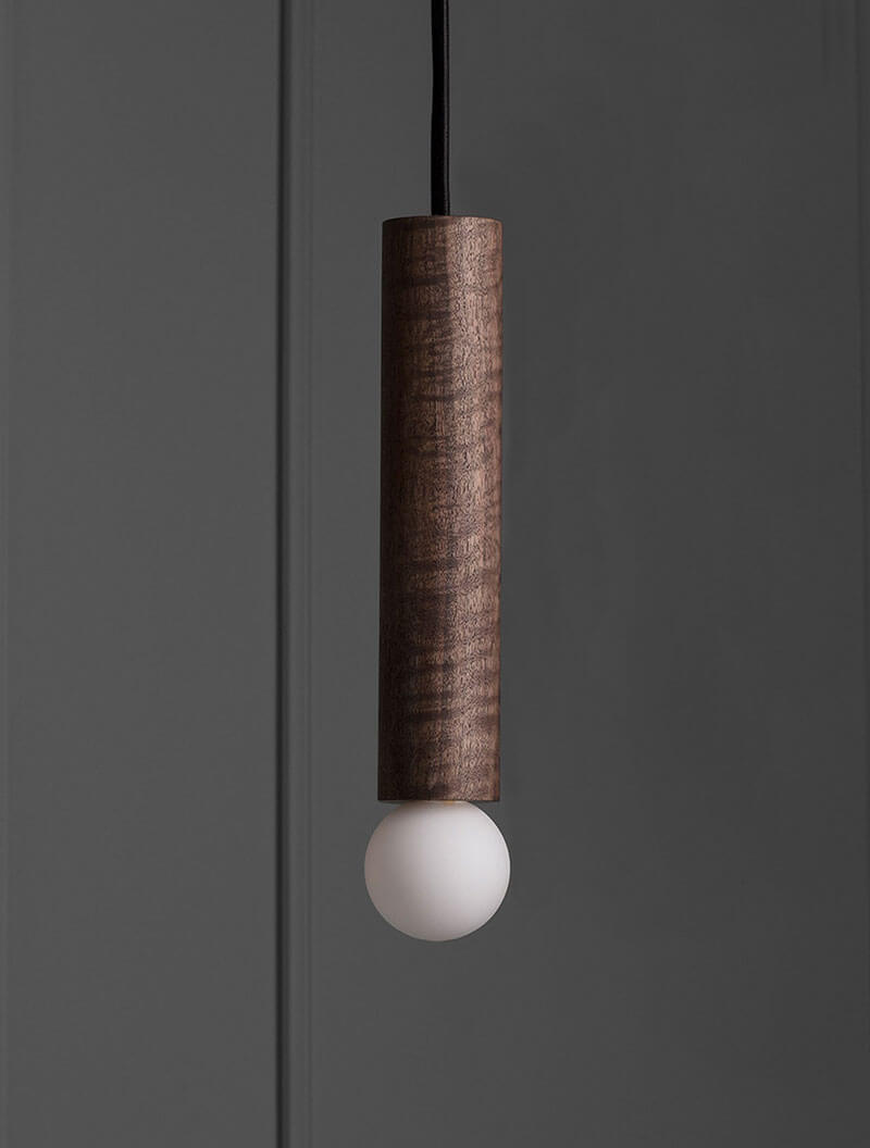 WOOD CYLINDER PENDANT 12 par Allied Maker