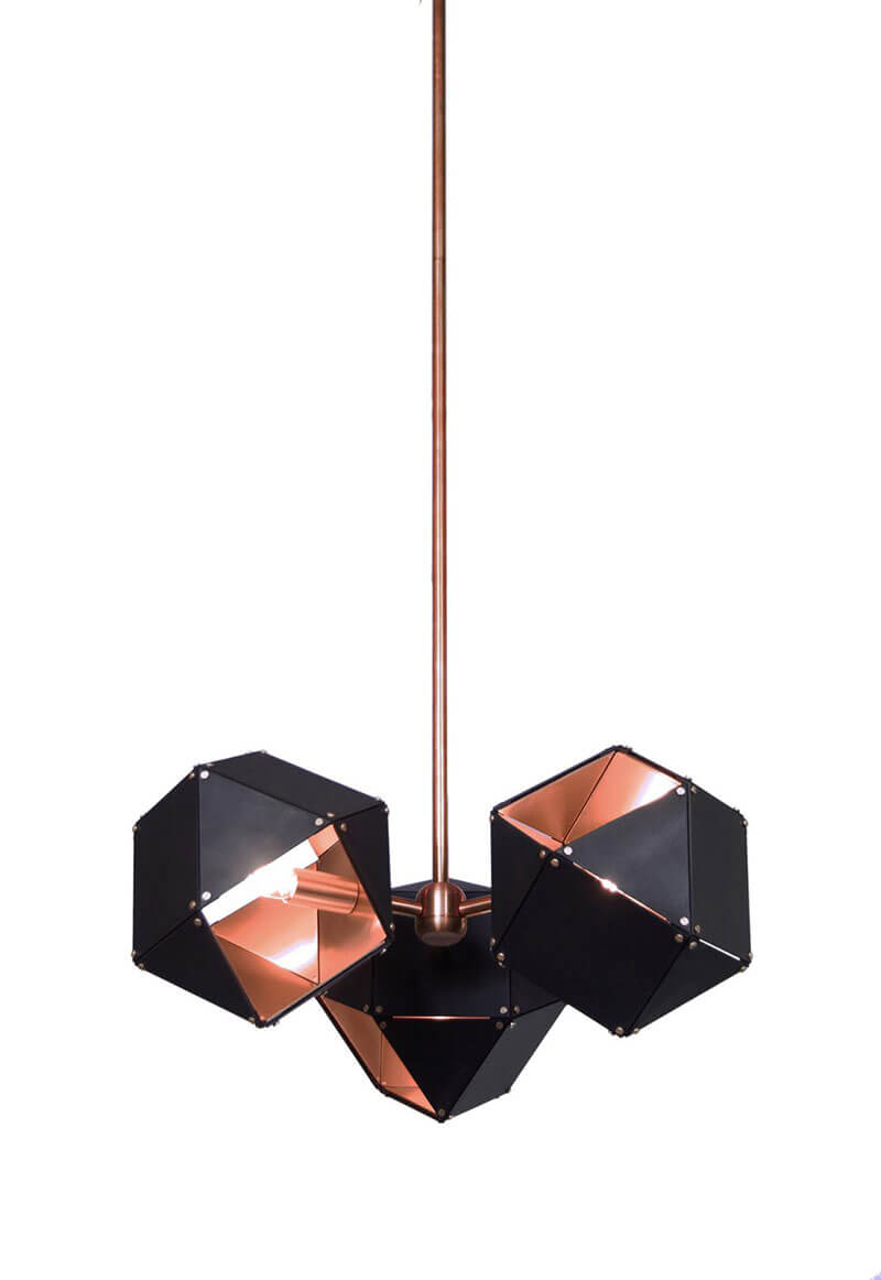 WELLES STEEL 3 SPOKE PENDANT par Gabriel Scott