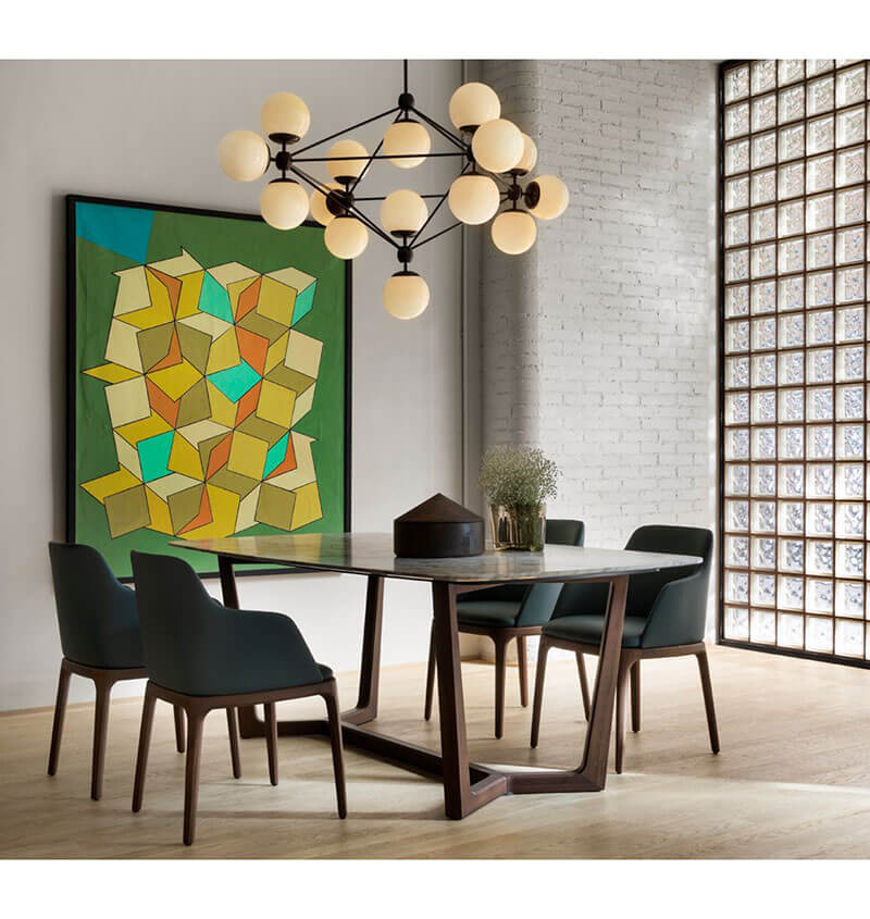 MODO CHANDELIER 15 GLOBES par Roll & Hill