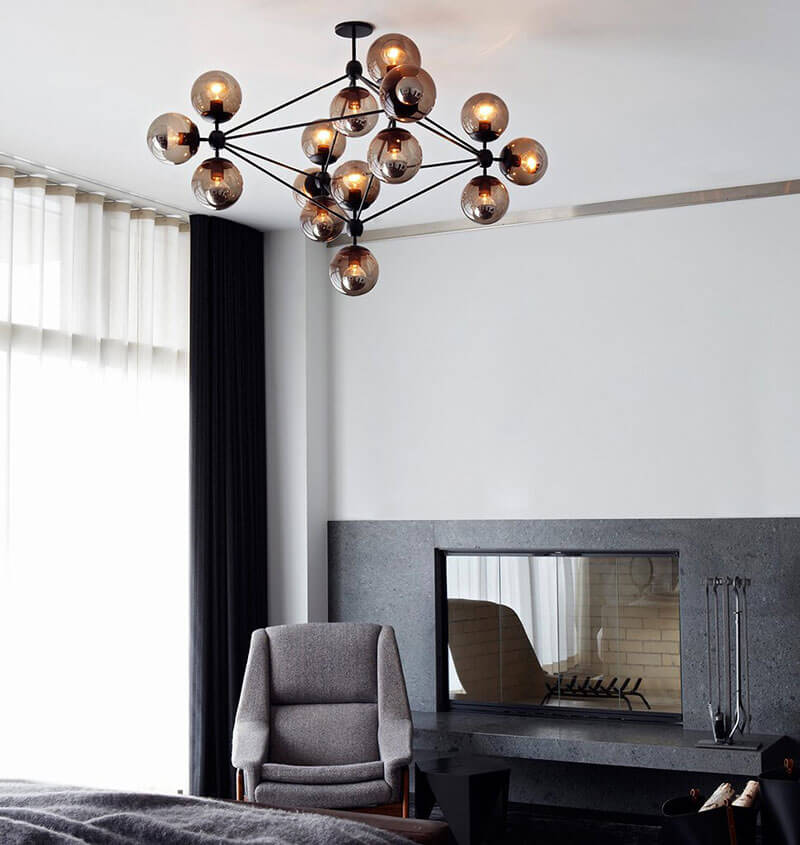 MODO CHANDELIER 15 GLOBES par Roll & Hill
