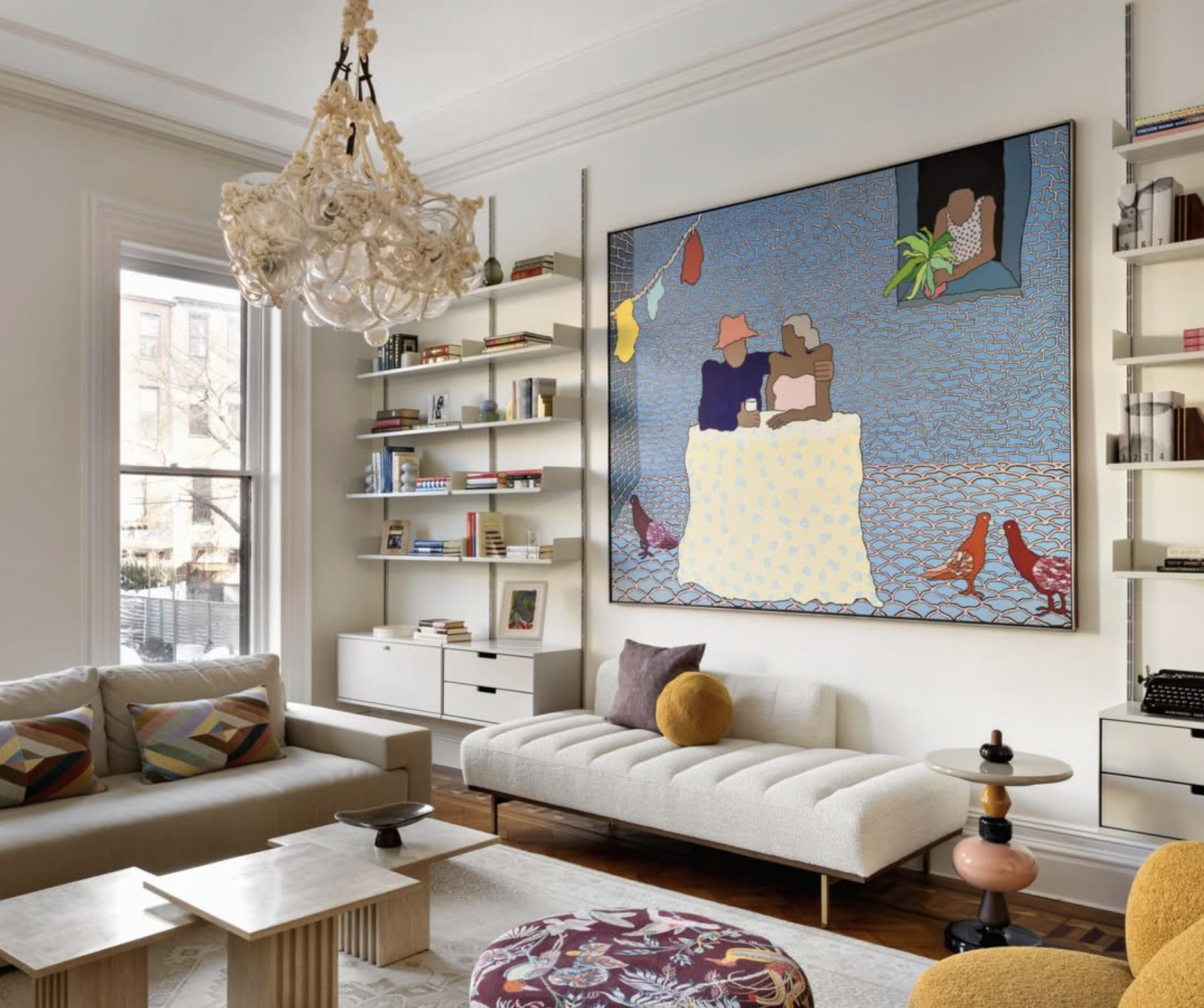 KNOTTY BUBBLES CHANDELIER 1Lg 6 Sm par Roll & Hill