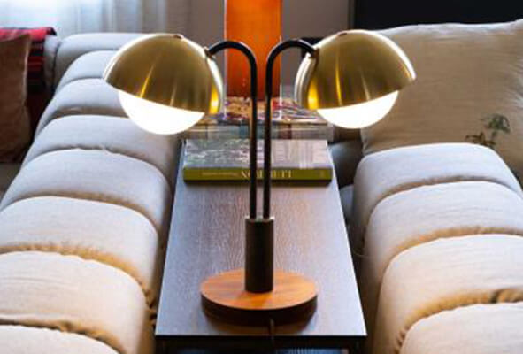 DOUBLE DOME TABLE LAMP / ALLIED MAKER